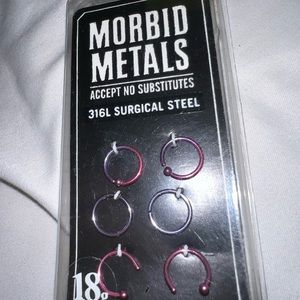 Morbid Metals 18g of Pink, Purple and Ombré Nose Rings 6 pack